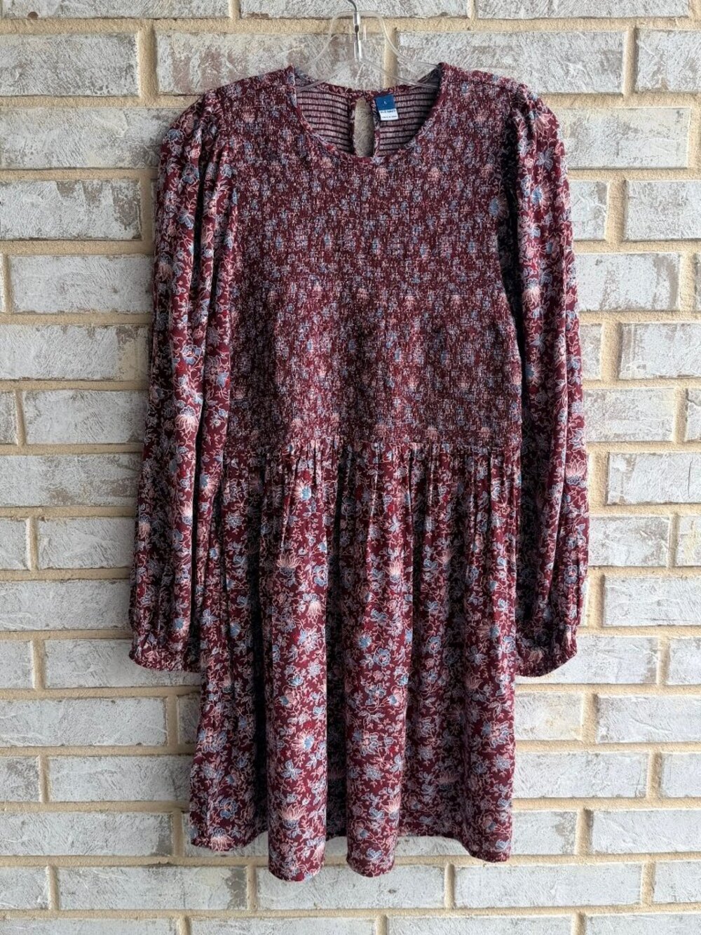 Old Navy Long Sleeve Round Neck Fit&Flare Floral Dress Women's Size L